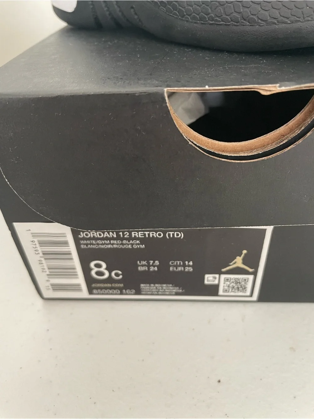 Jordan 12 Retro (TD) Size 8c